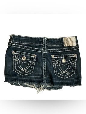 Y2K Mcbling white stitched Denim Mini Skirt with